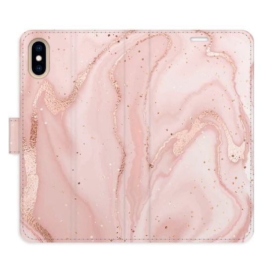 iSaprio Flipové pouzdro - RoseGold Marble pro Apple iPhone XS