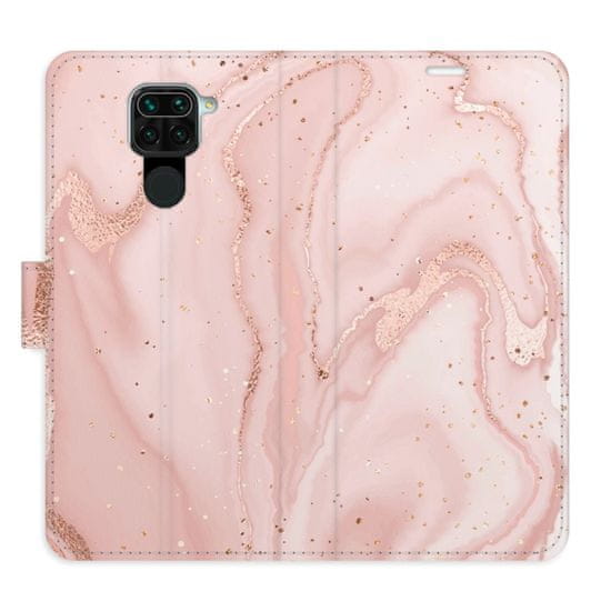 iSaprio Flipové pouzdro - RoseGold Marble pro Xiaomi Redmi Note 9