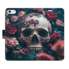 iSaprio Flipové pouzdro - Skull in Roses 02 pro Apple iPhone 5/5S/SE