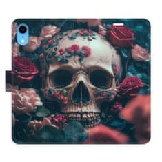 iSaprio Flipové pouzdro - Skull in Roses 02 pro Apple iPhone Xr