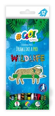 COOL BY VICTORIA Sada barevných pastelek "Wildlife", 12 barev, trojúhelníkový tvar