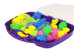 Lean-toys Magiczny Piasek Kinetyczny W Walizce 3 Kolory Foremki 1 Kg