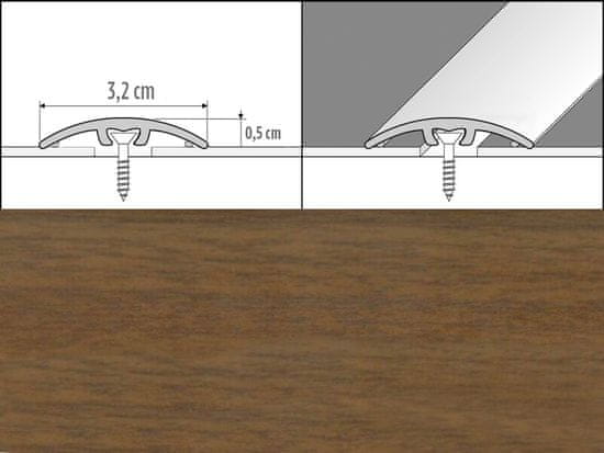 Effector Přechodové lišty A66 - NARÁŽECÍ šířka 3,2 x výška 0,54 x délka 93 cm - ořech chille