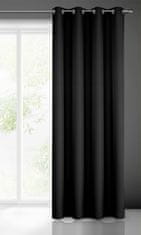 DESIGN 91 Hotový dekorační závěs s kroužky - Rita, černý 140 x 250 cm