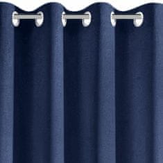 DESIGN 91 Hotový dekorační závěs s kroužky - Rita, námořnicky modrý 140 x 250 cm