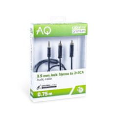 AQ Jack 3,5 mm - 2xRCA (M) stereo kabel, délka: 3,0 m AQ Premium 