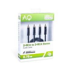 AQ Připojovací kabel 2xRCA-2xRCA Digital Délka: 0,75 m AQ Premium