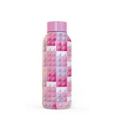 QUOKKA Quokka Kids, Nerezová láhev / termoska Pink Bricks, 510ml, 11841