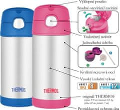 Thermos Dětská termoska s brčkem - květy 0,355