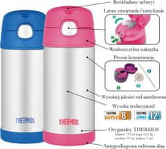 Thermos Dětská termoska s brčkem - květy 0,355