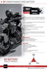 BS-BATTERY Konvenční motocyklová baterie BS-BATTERY BB12A-A (YB12A-A) Včetně balení kyseliny 2H335985