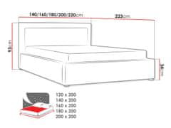 Veneti Jednolůžková postel s úložným prostorem a roštem 120x200 PALIGEN 2 - krémová