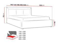 Veneti Jednolůžková postel s úložným prostorem a roštem 120x200 GOSTORF 3 - hnědá