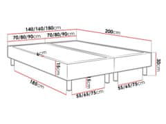 Veneti Manželská čalouněná postel 140x200 NECHLIN 5 - černá ekokůže