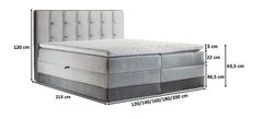 Veneti Čalouněná postel boxspring 180x200 MARYLIN - růžová + topper ZDARMA