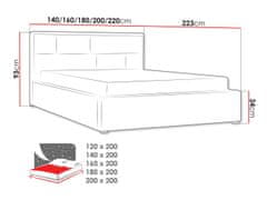 Veneti Jednolůžková postel s roštem 120x200 IVENDORF 2 - šedá 1