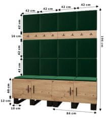 Veneti Předsíňová sestava RUMIE 3 - dub artisan, šedé panely