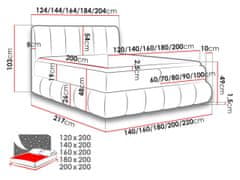 Veneti Boxspringová dvojlůžková postel 140x200 VERDA - zelená + topper ZDARMA