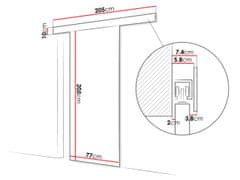 Veneti Posuvné dveře se zrcadlem MIRAN 2 - 70 cm, černé