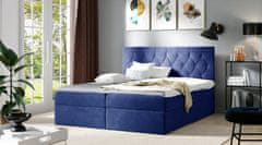 Veneti Postel boxspring TIBOR - 180x200, modrá + topper ZDARMA