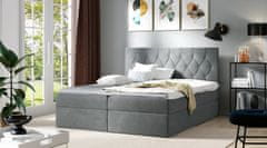 Veneti Postel boxspring TIBOR - 180x200, šedá + topper ZDARMA