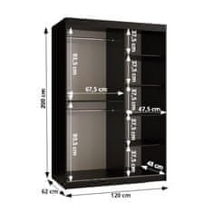 Veneti Dvoudveřová skříň NEA 1 - šířka 120 cm, černá