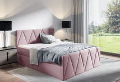 Veneti Manželská postel GISELA LUX - 140x200, růžová + topper ZDARMA