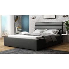 Veneti Manželská čalouněná postel s roštem 140x200 BORZOW - šedá 1