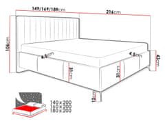 Veneti Manželská postel s úložným prostorem 140x200 TANIX - béžová
