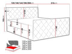 Veneti Americká manželská postel 140x200 NATAL - světlá hnědá + topper ZDARMA