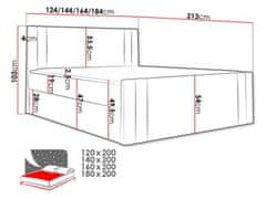 Veneti Boxspringová postel CELESTA - 180x200, hnědá + topper ZDARMA