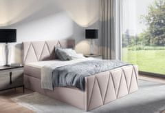 Veneti Manželská postel GISELA LUX - 140x200, béžová + topper ZDARMA