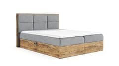 Veneti Boxspringová postel CHANTELLE 2 - 160x200, světle šedá 1 + topper ZDARMA