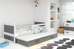 Veneti Dětská postel s přistýlkou bez matrací 90x200 FERGUS - bílá / grafit