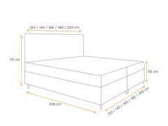 Veneti Postel boxspring s úložným prostorem BRIGITA - 160x200, starorůžová + topper ZDARMA