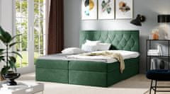 Veneti Postel boxspring TIBOR - 140x200, zelená + topper ZDARMA