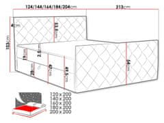 Veneti Americká manželská postel 140x200 NATAL - béžová + topper ZDARMA