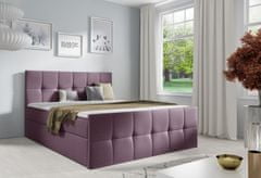 Veneti Manželská postel CHLOE - 140x200, fialová 1 + topper ZDARMA