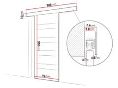 Veneti Posuvné dveře SKULEN 5 - 90 cm, dub sonoma / černé sklo