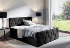 Veneti Manželská postel GISELA LUX - 140x200, černá + topper ZDARMA