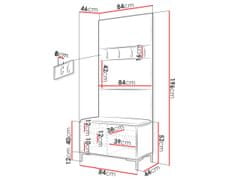 Veneti Nábytek do předsíně s čalouněnými panely ANDORA 3 - bílý / modrý