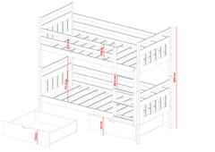 Veneti Dětská palanda s úložným prostorem ARIS - 90x200, šedá