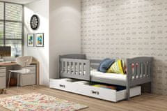 Veneti Dětská postel s úložným prostorem bez matrace 90x200 BRIGID - grafit / bílá