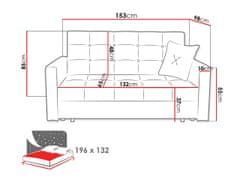 Veneti Rozkládací pohovka BELA LUX 3 - modrá