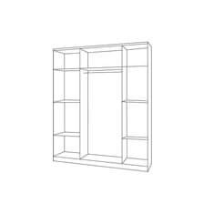 Veneti Třídveřová šatní skříň do dětského pokoje SVEN 1, úchytky - šířka 120 cm, bílá
