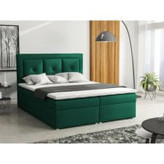 Veneti Manželská kontinentální postel 140x200 GOSTORF 2 - zelená + topper ZDARMA
