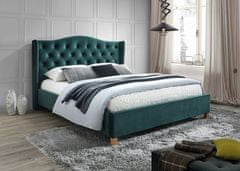 Veneti Čalouněná manželská postel LUDVINA 2 - 160x200 cm, zelená