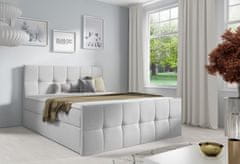 Veneti Manželská postel CHLOE - 140x200, světle šedá 1 + topper ZDARMA