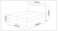 Veneti Manželská postel v eko kůži s úložným prostorem 140x200 LUDMILA - hnědá / šedá