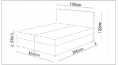 Veneti Manželská postel v eko kůži s úložným prostorem 160x200 LUDMILA - černá / šedá